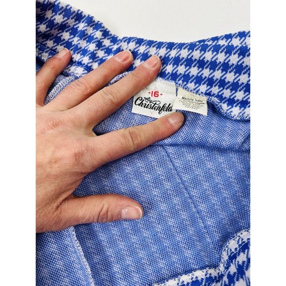 VTG 70s Houndstooth Plaid Knit High Rise Wide Leg Pants Disco - Picture 11 of 12